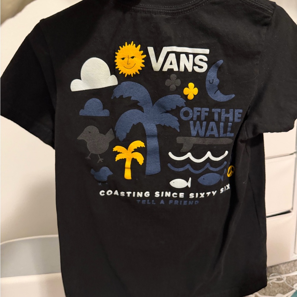 Vans Kids Black Tee with Colorful Graphic